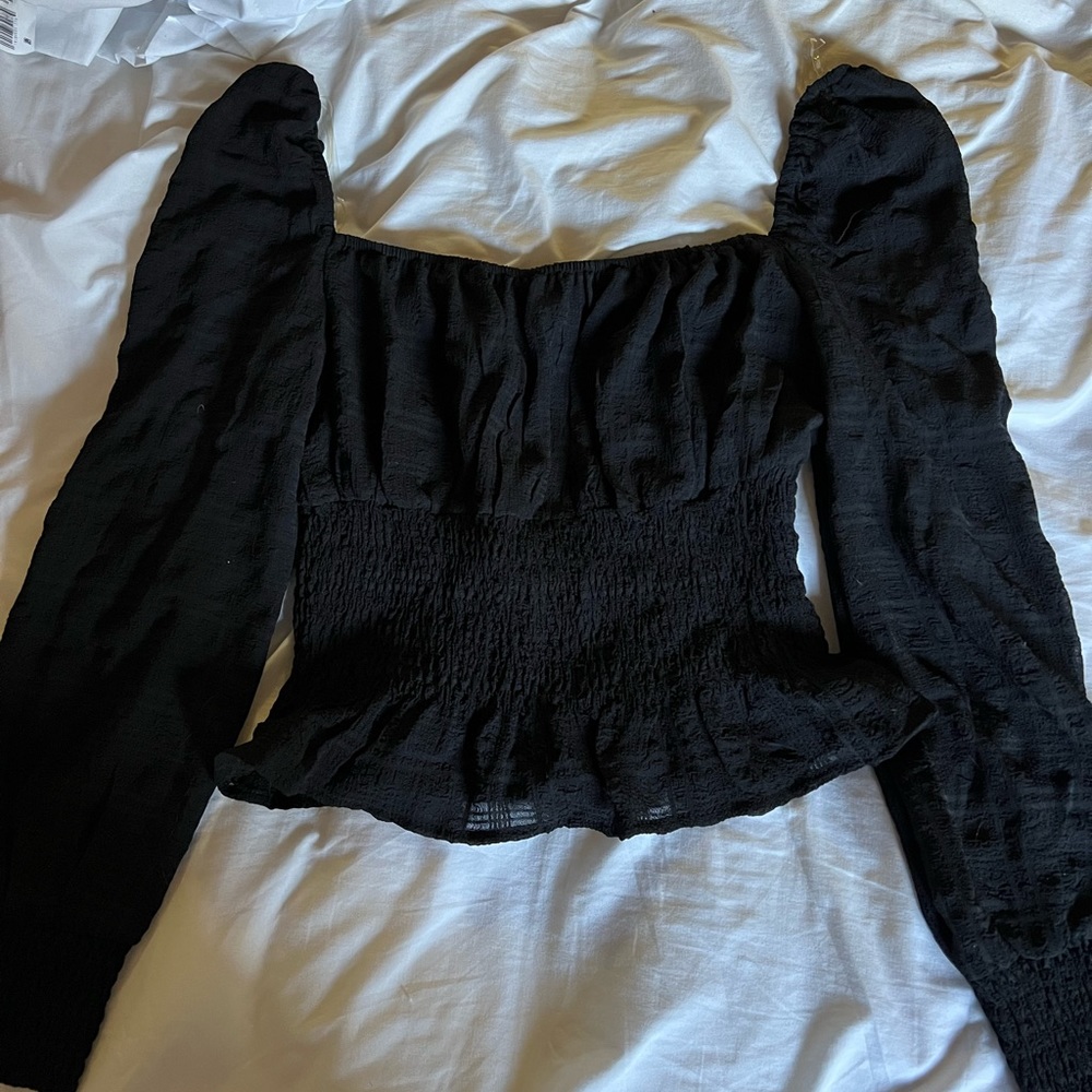 Black top with sheer details